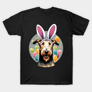 Scottish Deerhound with Bunny Ears Welcomes Easter Morning T-Shirt